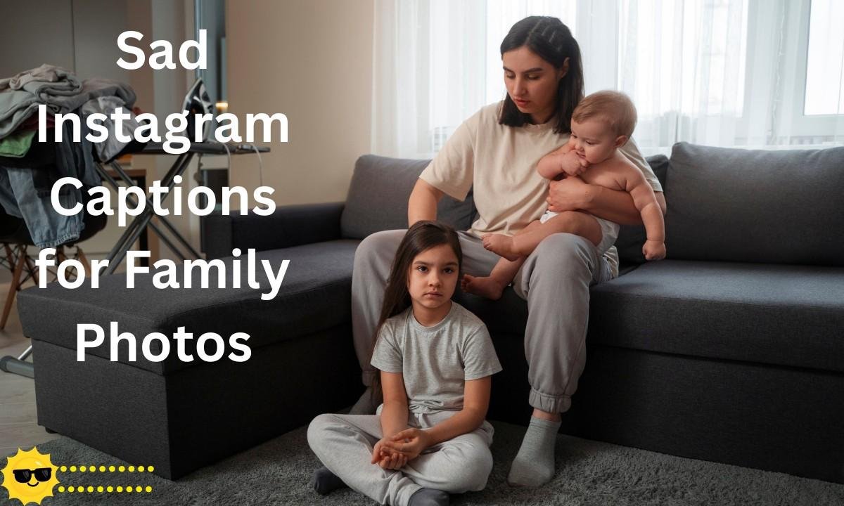 An emotional family photo shared on Instagram Reels, expressing love, distance, memories, and heartfelt sadness through meaningful captions.